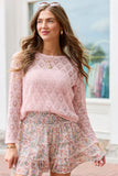 Hannah Light Pink Open Knit Sweater