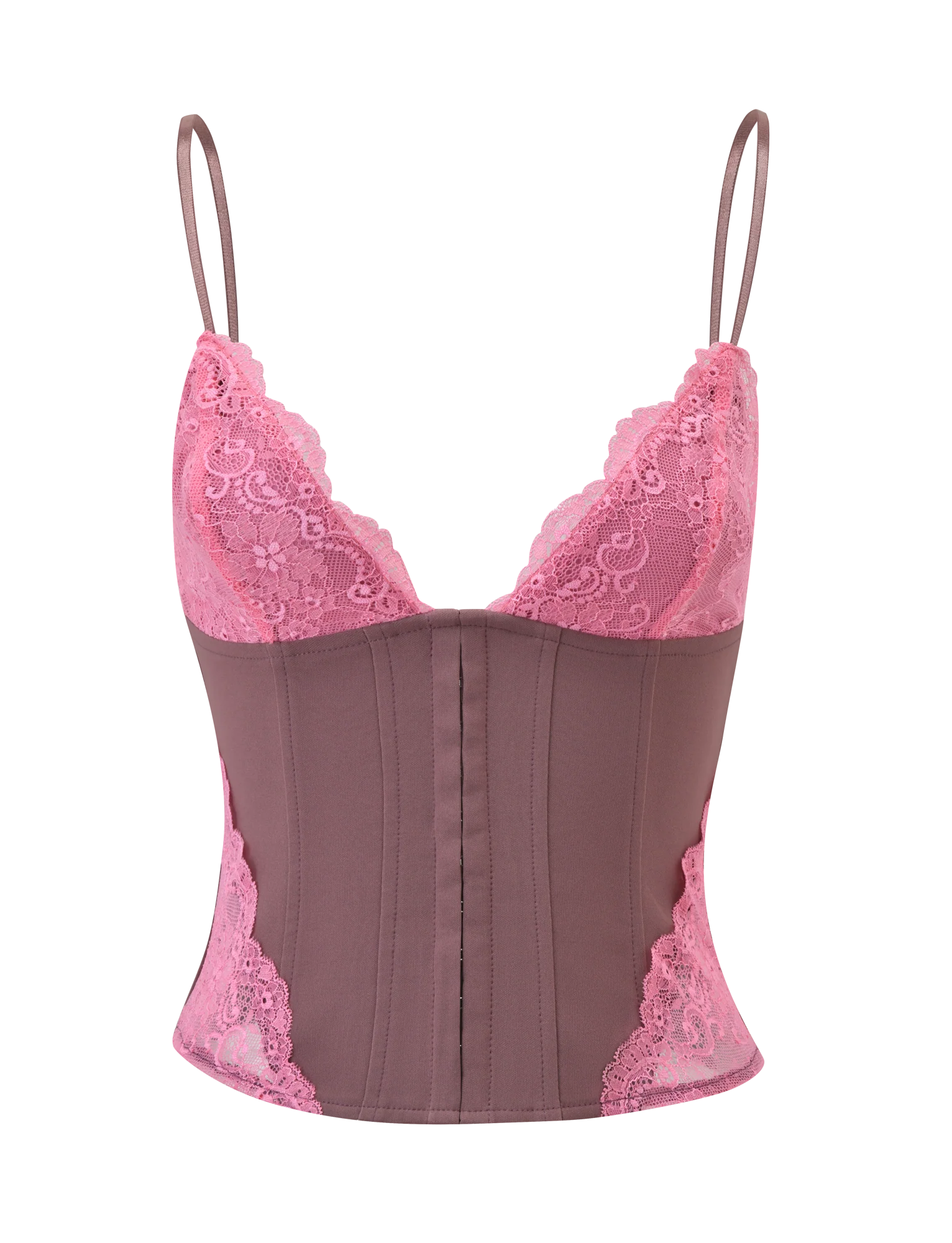 MARGARITA LACE TRIANGLE CORSET BROWN