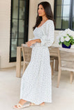 Thalia White Floral Smocked Top Maxi Dress SALE