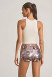 Sequin Embellished Mini Shorts in Silver