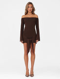 CYPRESS MINI DRESS BROWN CHOCOLATE