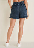 French Terry Shorts Blue Indigo Wash