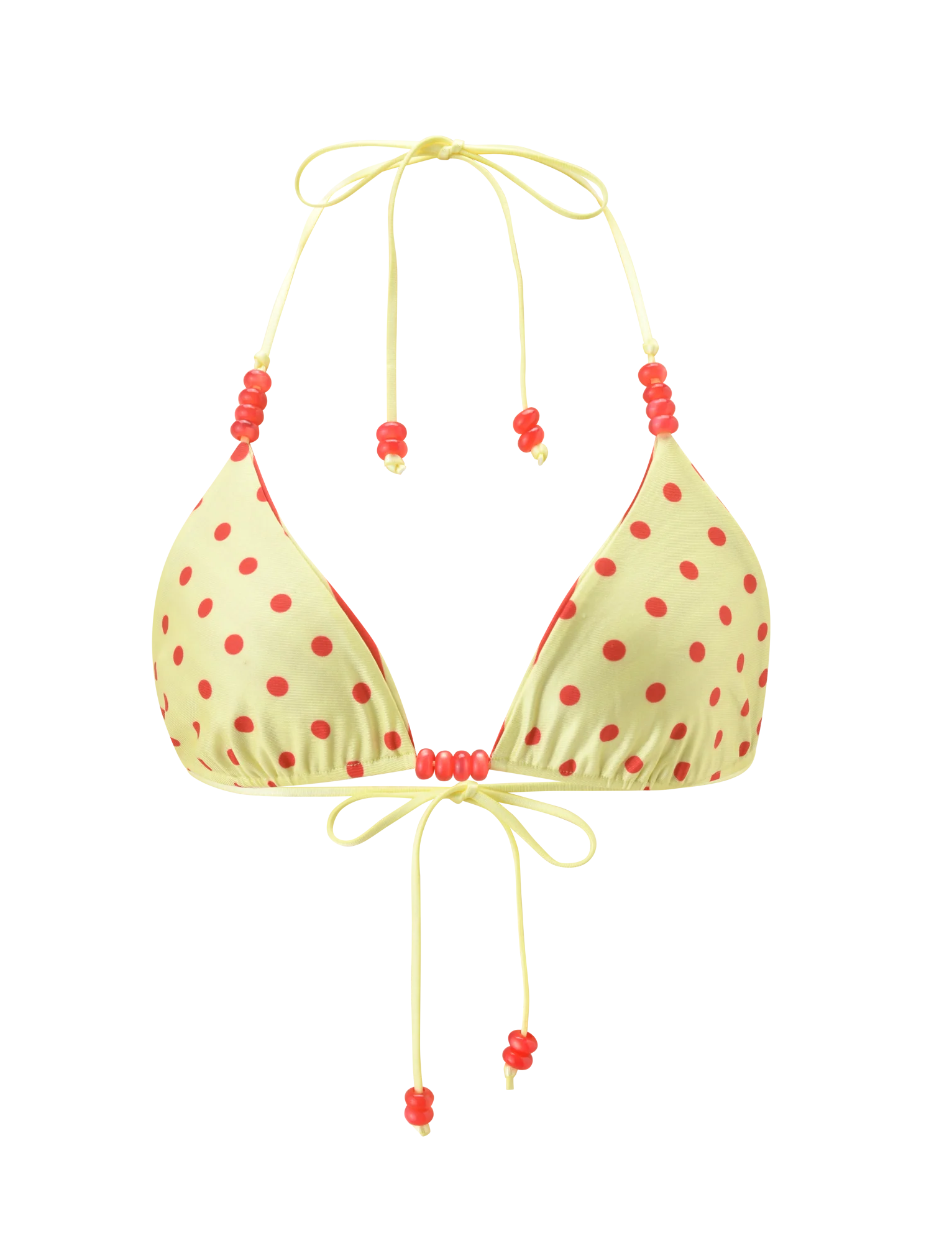 FINLEA REVERSIBLE BIKINI TOP RED YELLOW DOT AND STRIPE