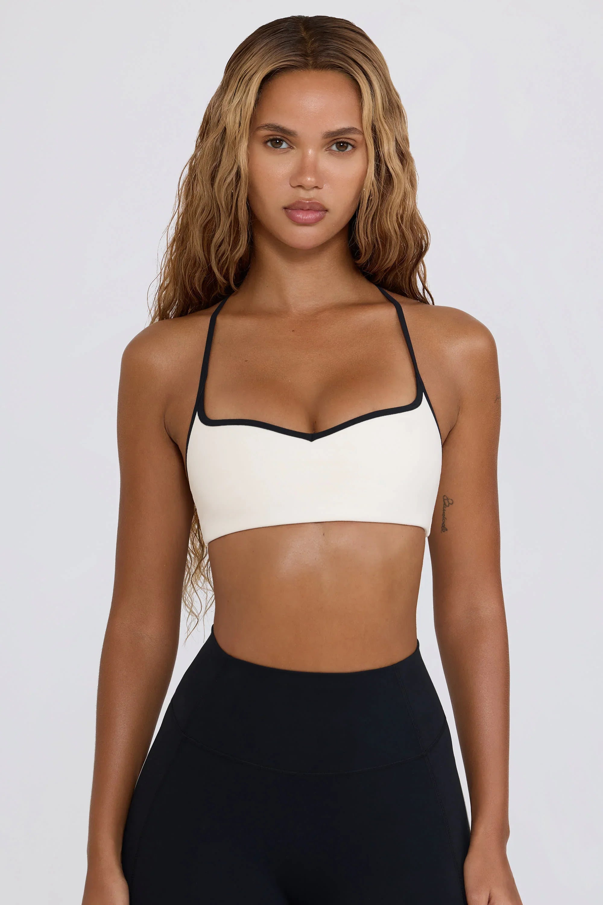 Soft Active Sweetheart Neck Sports Bra in White