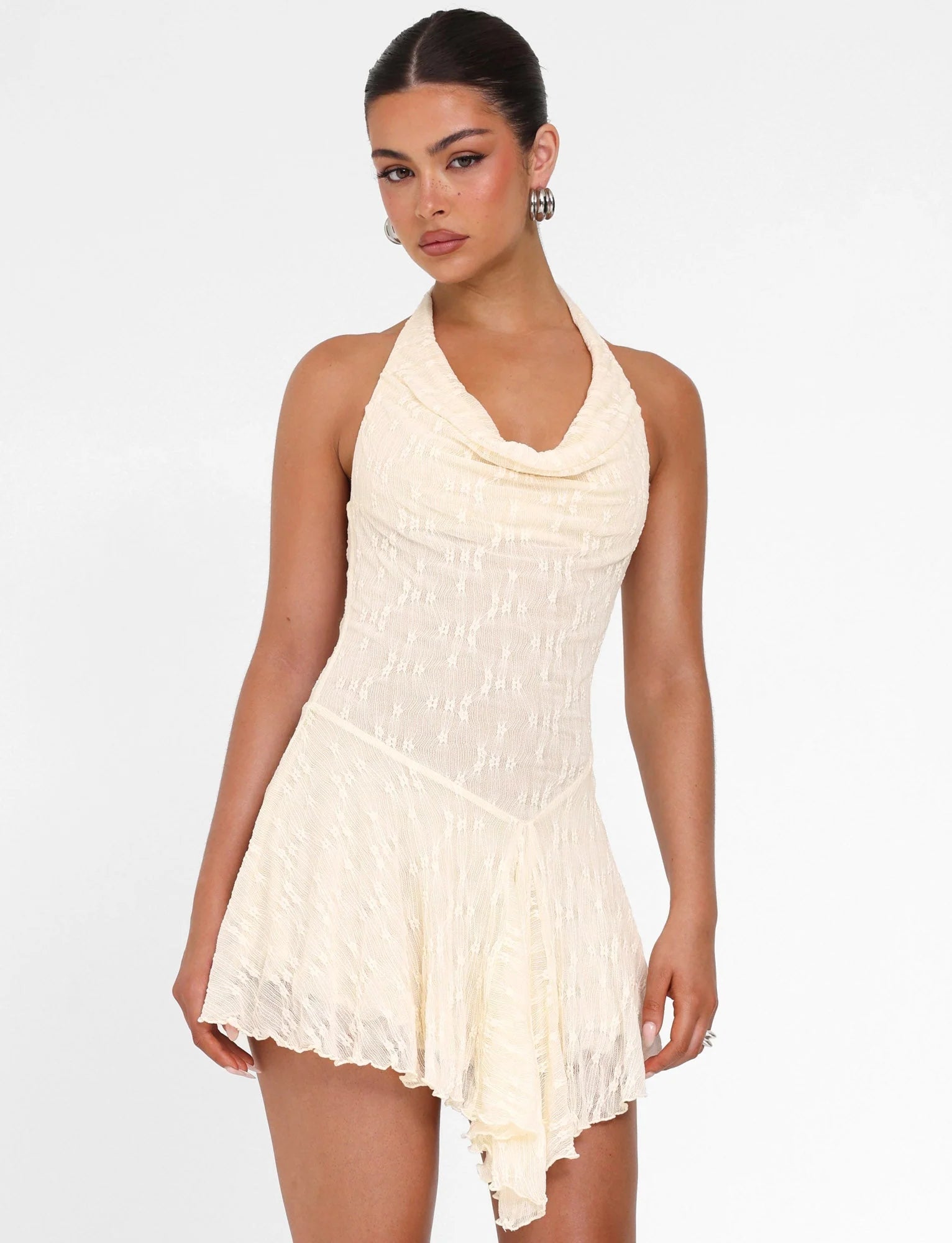 FIORELLA MINI DRESS WHITE LACE CREAM