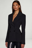 Structured Double Breasted Blazer in Black