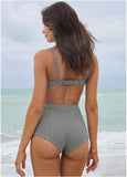 Retro Swim Bikini Short Black White