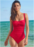 Ruched Bra One Piece Fiery Red