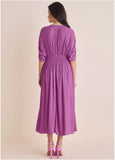 Short Sleeve Midi Dress Cattleya Orchid