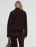CAMELLIA BOMBER JACKET CHOCOLATE SUEDE