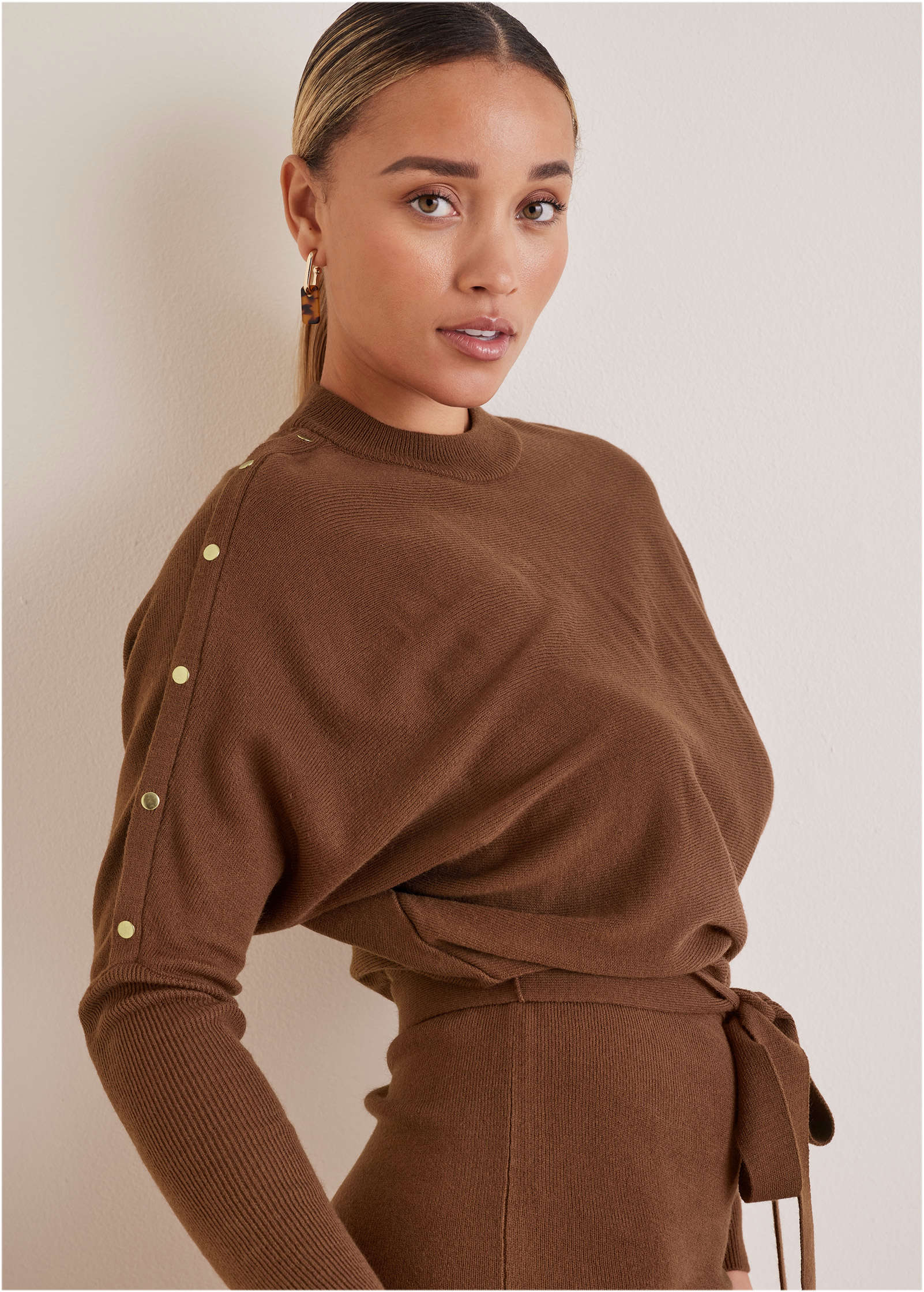 Dolman Sleeve Sweater Dress Chocolate Fondant
