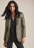 Leopard Jacquard Blazer Black Gold