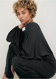 Volume Sleeve Detail Jumpsuit Jet Black