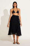 Lana Linen Wrap Skirt Black EcoLinen