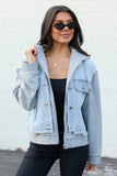 Jazzy Denim French Terry Hooded Jacket SALE