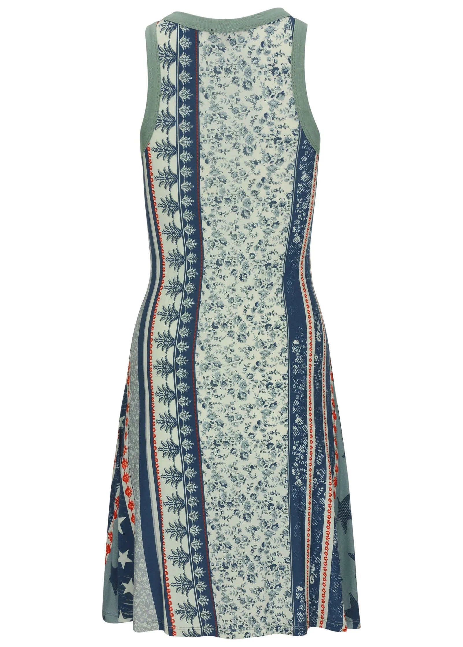 Printed Fit And Flare Dress Americana Floral Star