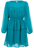 Sheer Beauty Mini Dress Teal