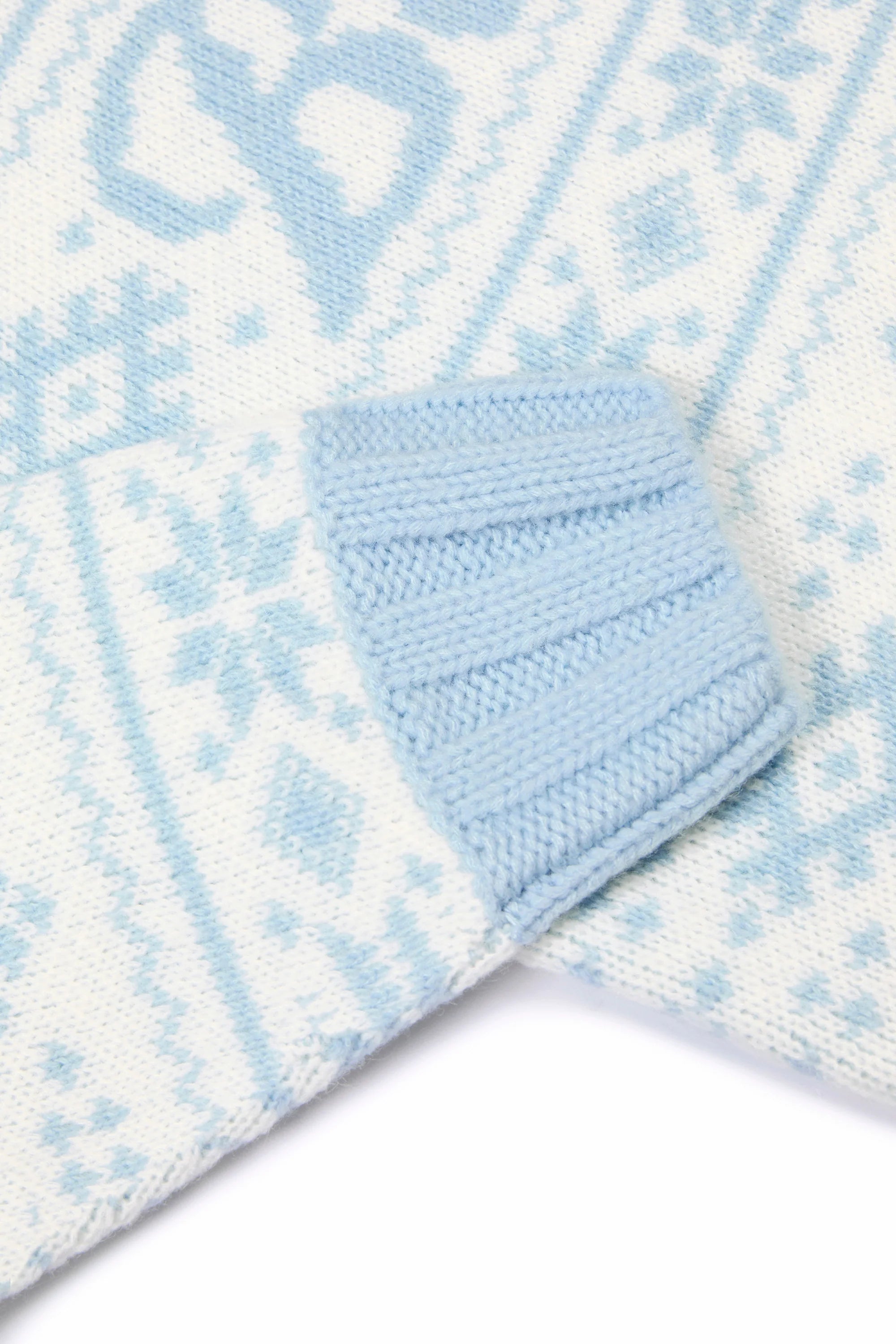 Jacquard Knit Oversized Jumper in Powder Blue
