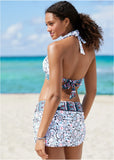Bohemian Swim Skirt Lotus Flowers