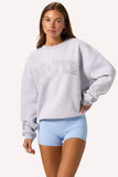 Oversized Crew Neck Jumper in Grey Marl