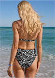 Jungle Velvet Goddess Push Up Halter Top Black Silver