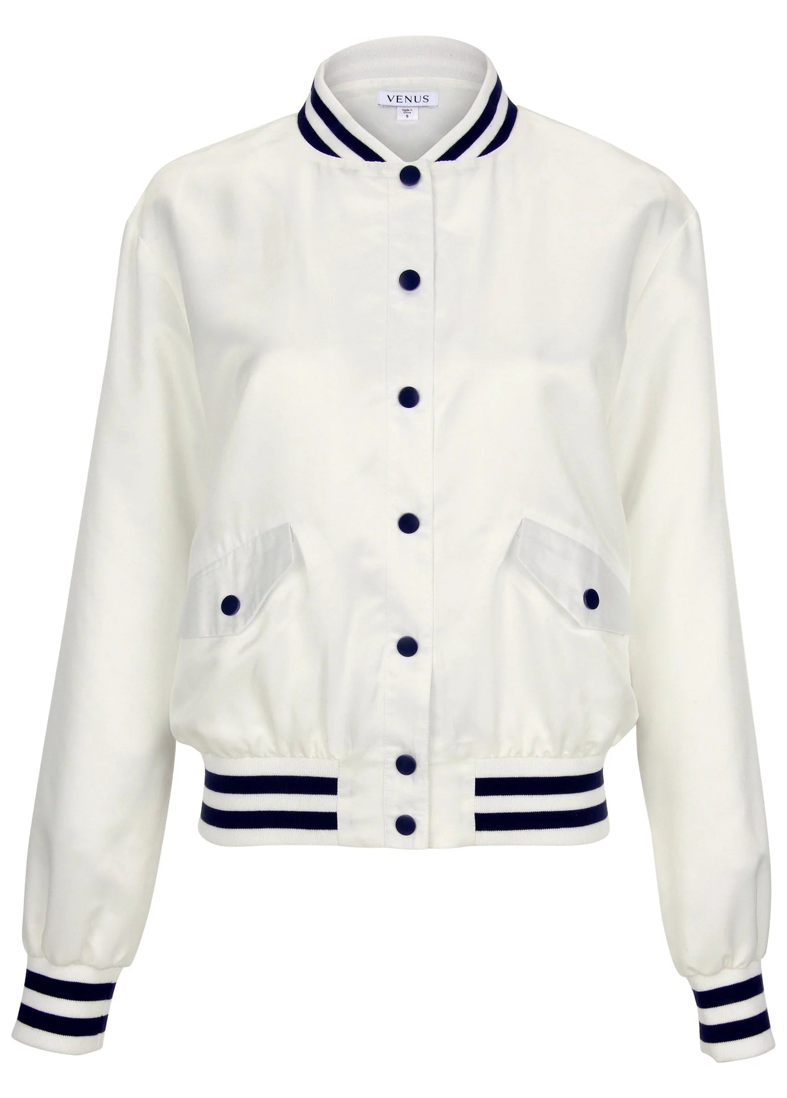 V Matte Satin Bomber Cloud Dancer