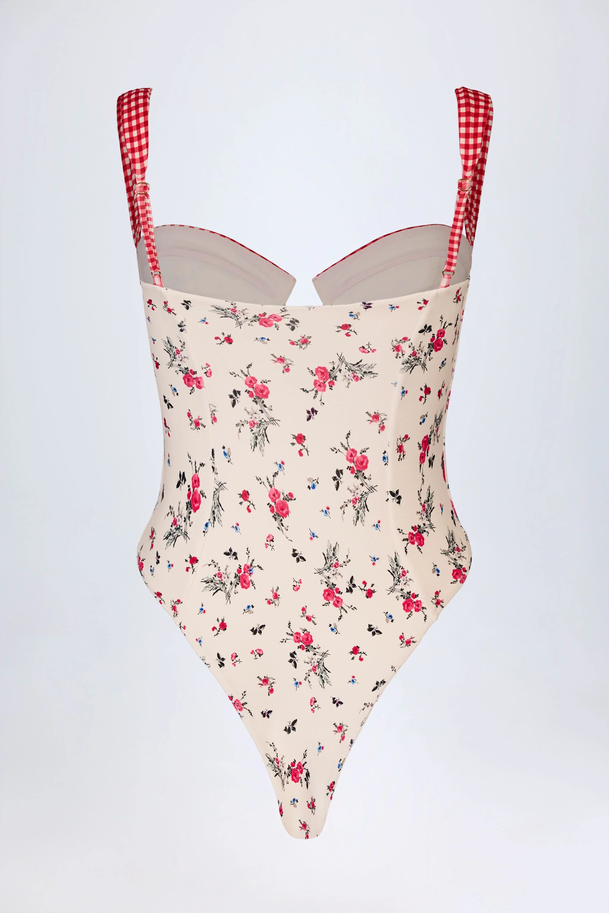 Underwired Balconette Swimsuit in Red Floral