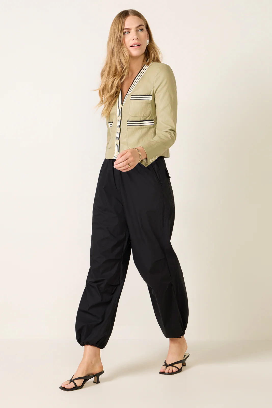 Torrence Collarless Varsity Blazer