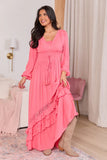 Lucky To Have You Coral Maxi Dress
