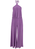 Cross Neck Jumpsuit Purple
