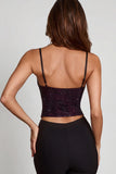 Embellished Peekaboo Cowl Neck Top in Purple Snake