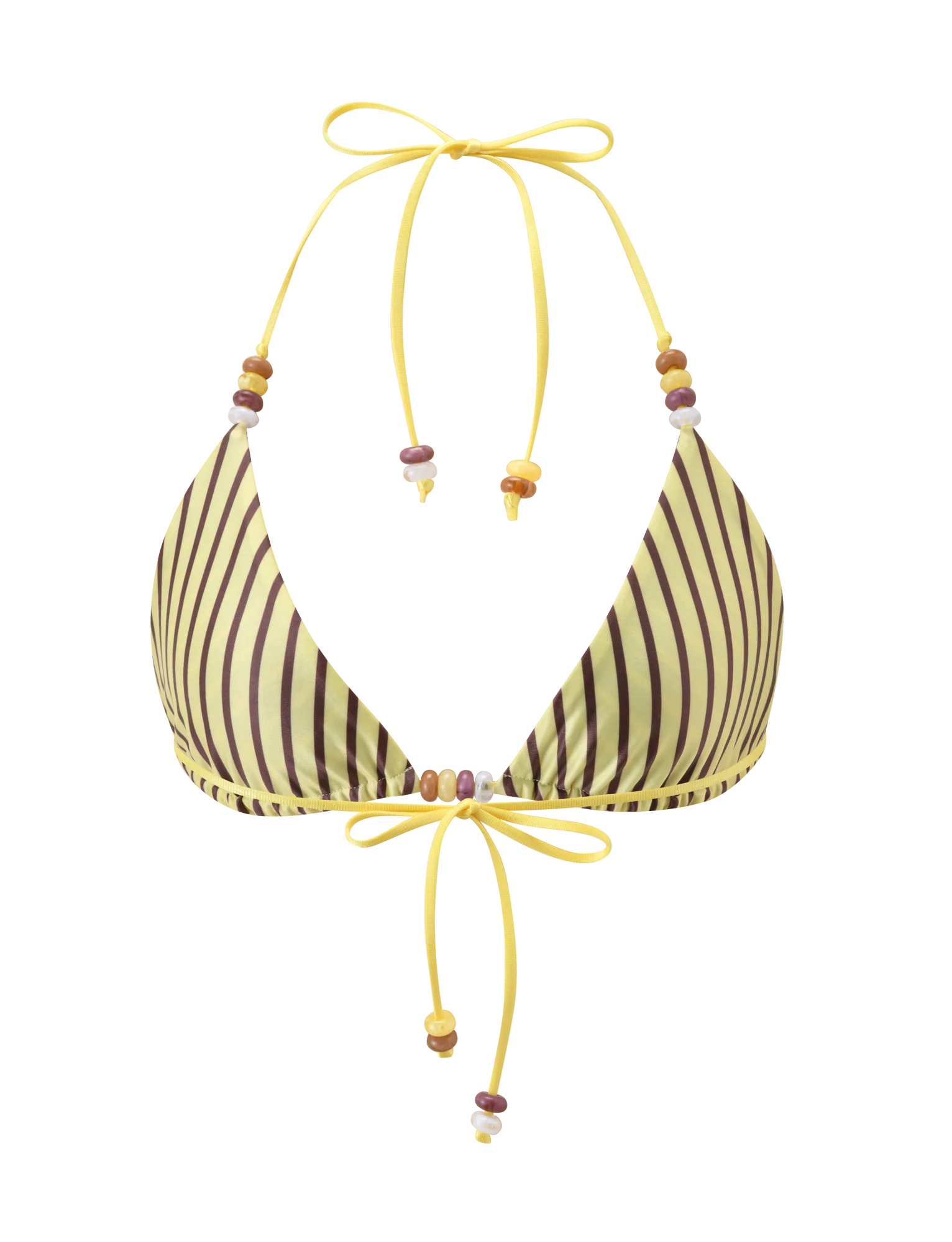 FINLEA REVERSIBLE BIKINI TOP BROWN AND YELLOW STRIPE
