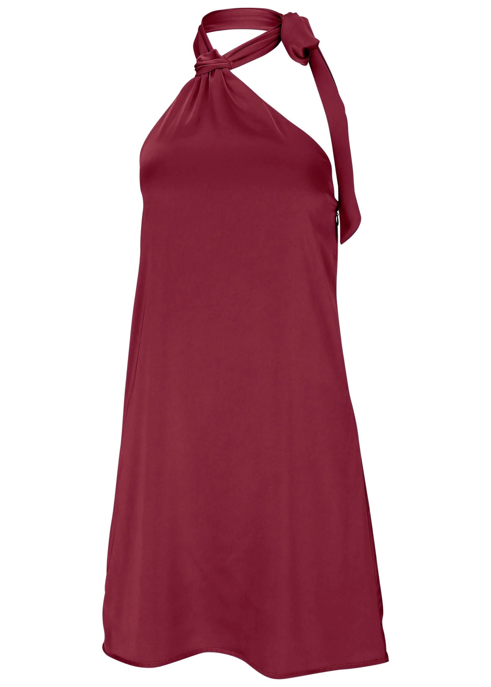 Halter Mini Dress Dark Red