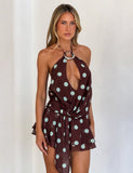 INDIGO MINI DRESS 20 CHOCOLATE BLUE DOT