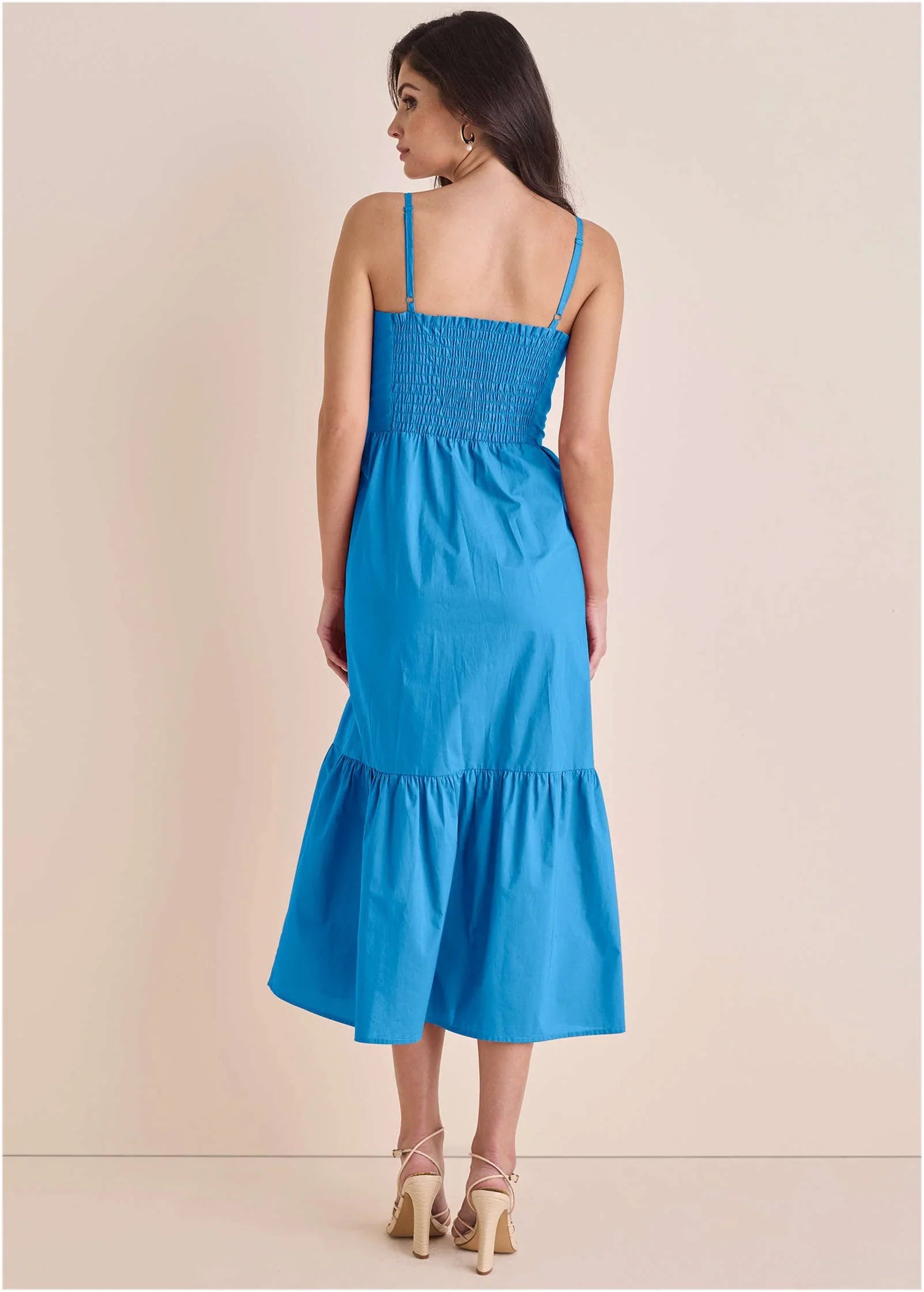 Button Front Maxi Blue