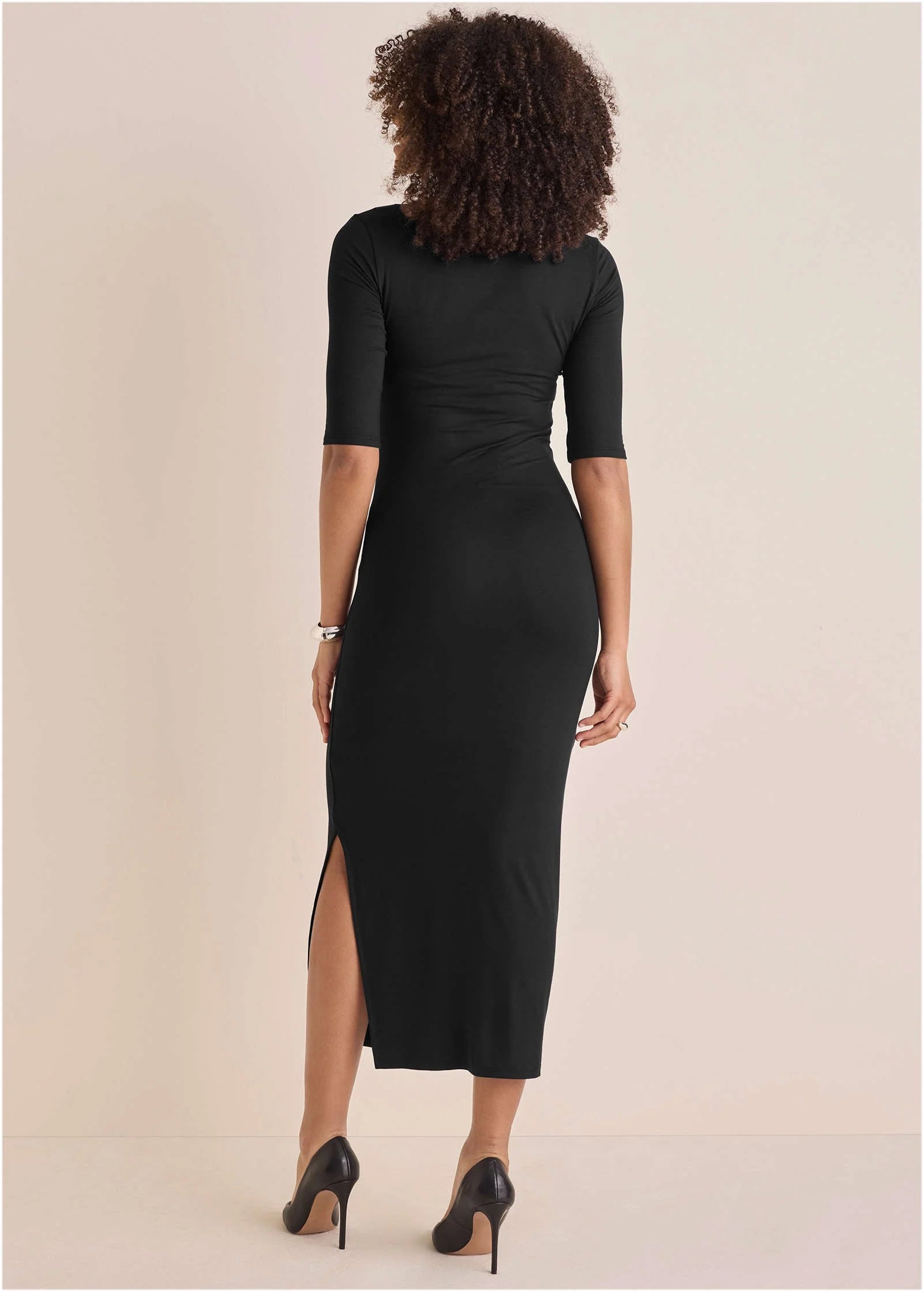 Front Cut Out Maxi Dress Jet Black