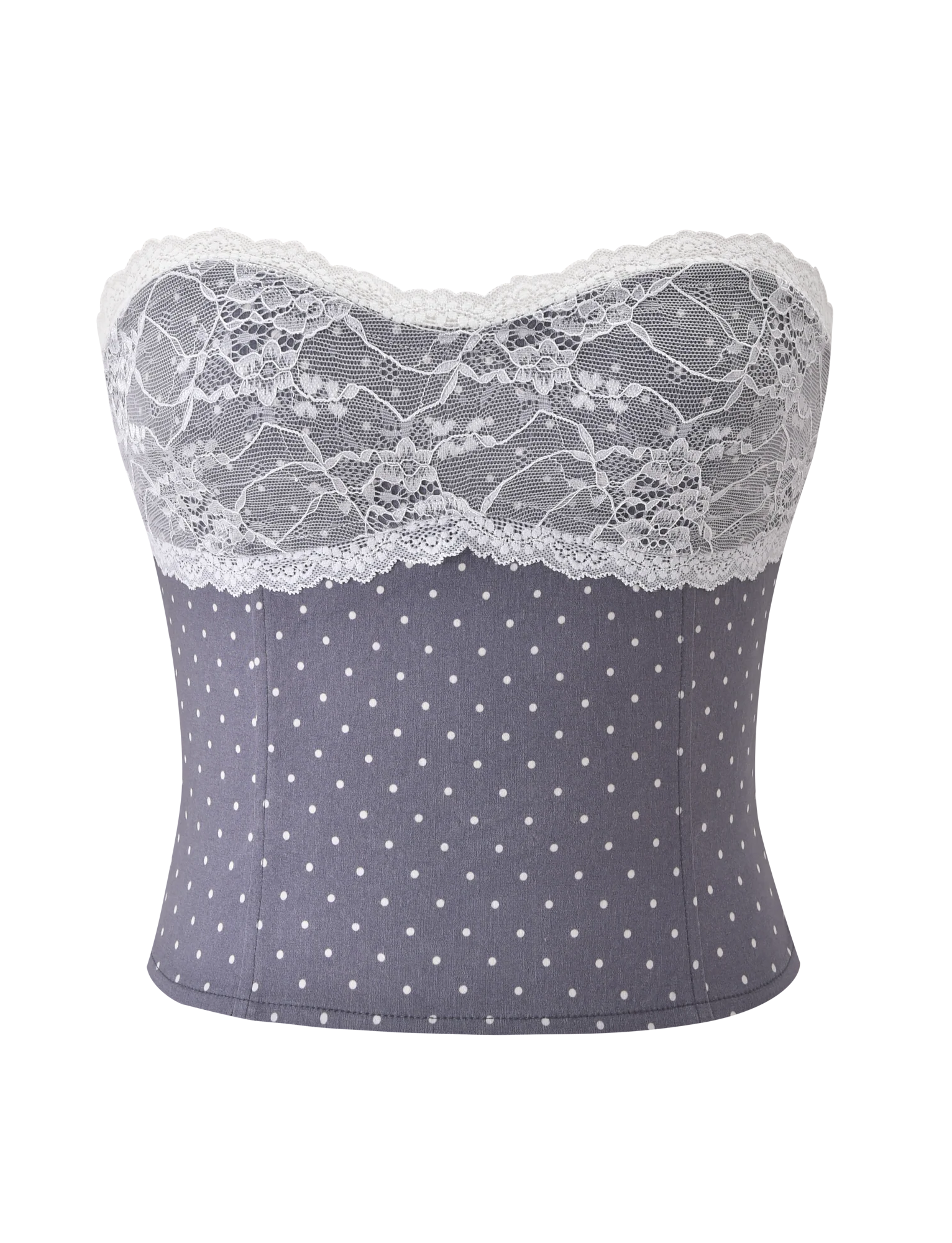 KITTIE LACE CORSET GREY DOT
