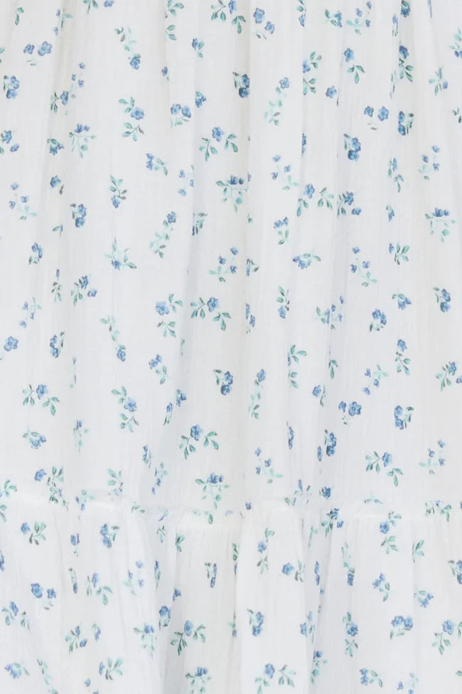 Thalia White Floral Smocked Top Maxi Dress SALE