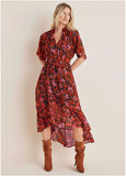 Floral High Low Maxi Autumn Petals