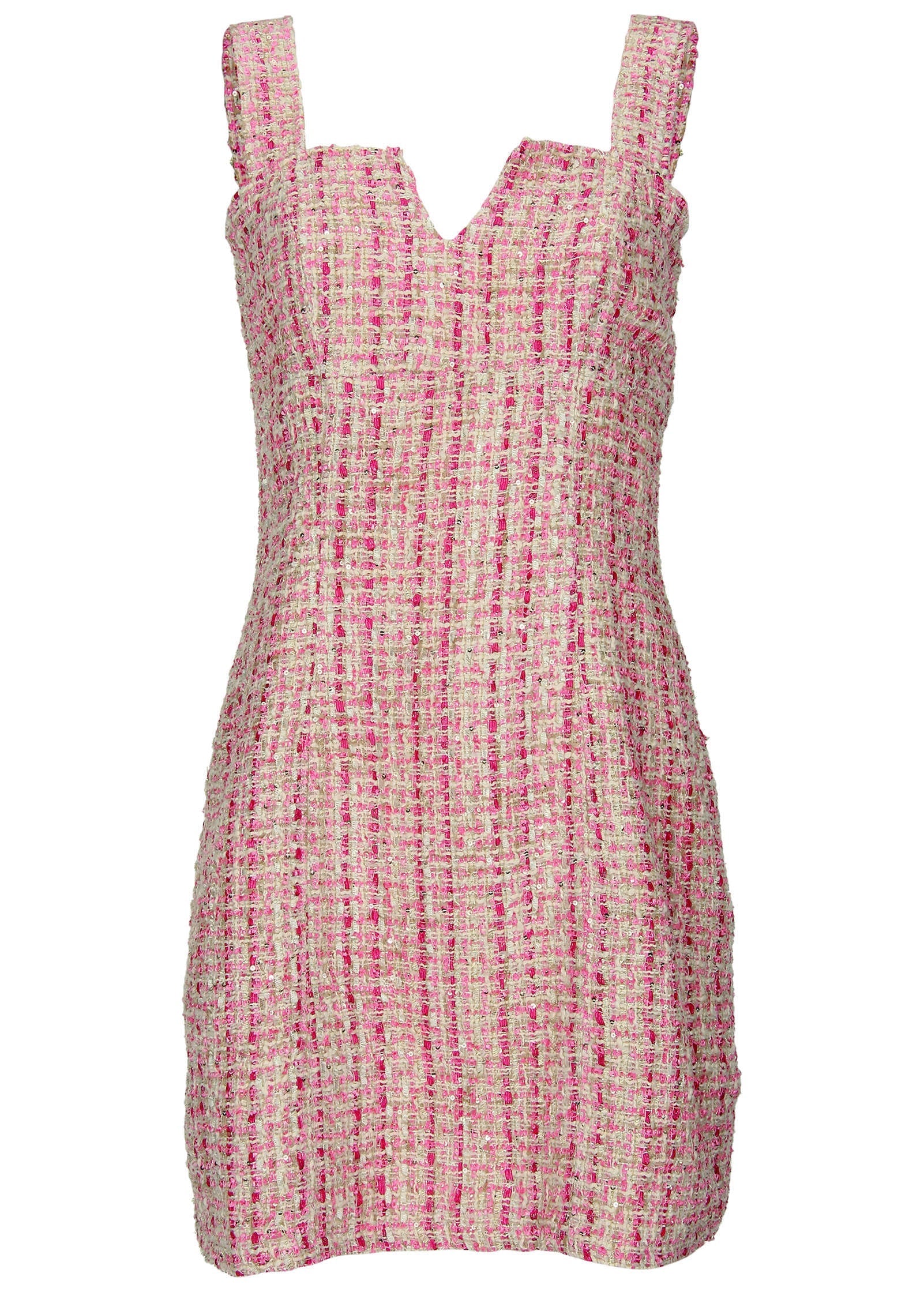 Sparkle Tweed Mini Dress Pink Multi