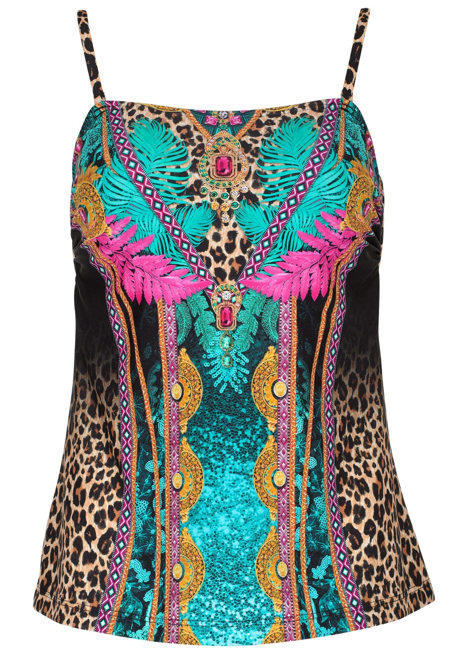San Juan Bandeau Tankini Top Jungle Beauty