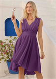 Ruffle High Low Dress Purple