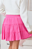 Through The Garden Longer Length Pink Mini Skort