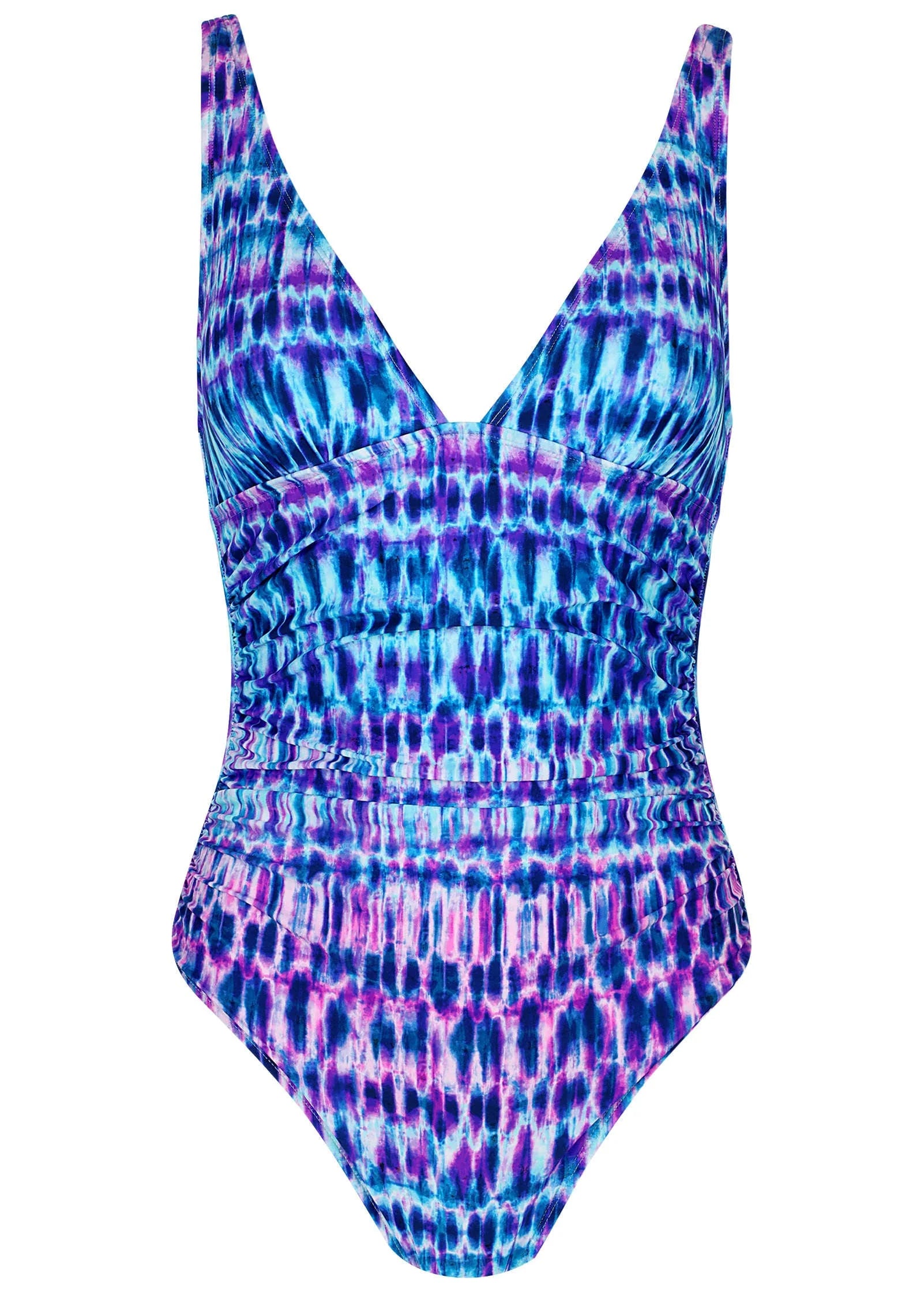 Riviera Ruched Swimsuit Blurred Leopard Stripe