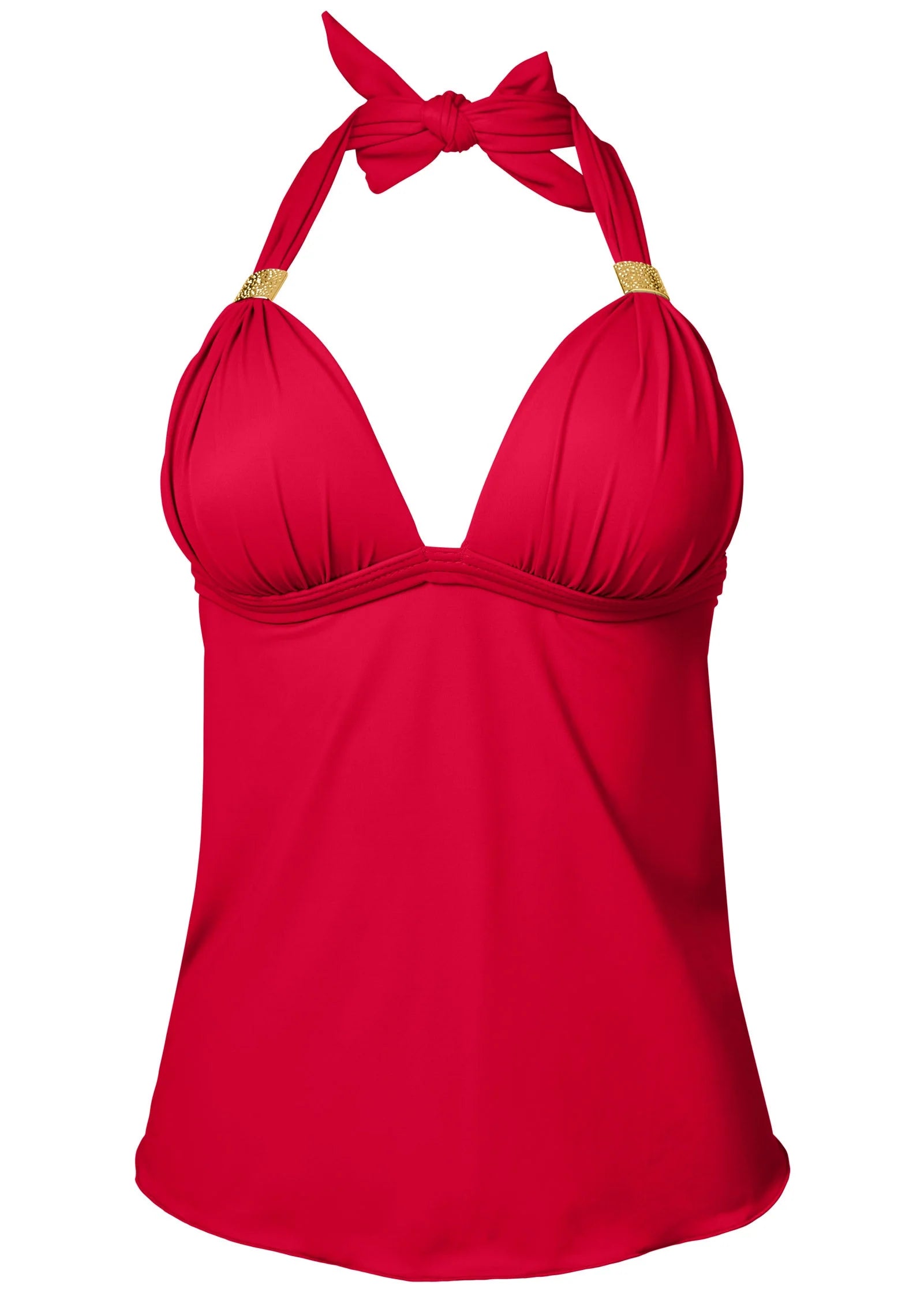 Goddess Push Up Tankini Top Red Hot