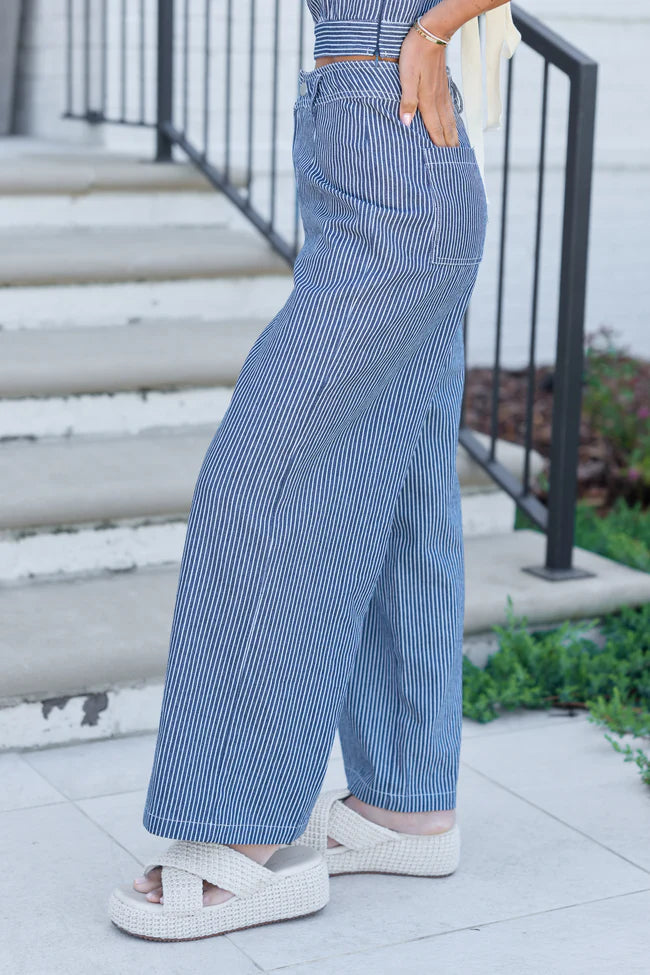 Lennon Navy Striped Pants