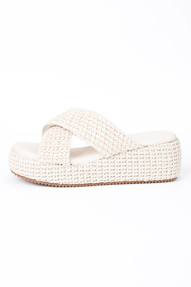 Clementine Ivory Cross Platform Sandals