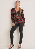Cut Out Waist Blouse Very Cherry