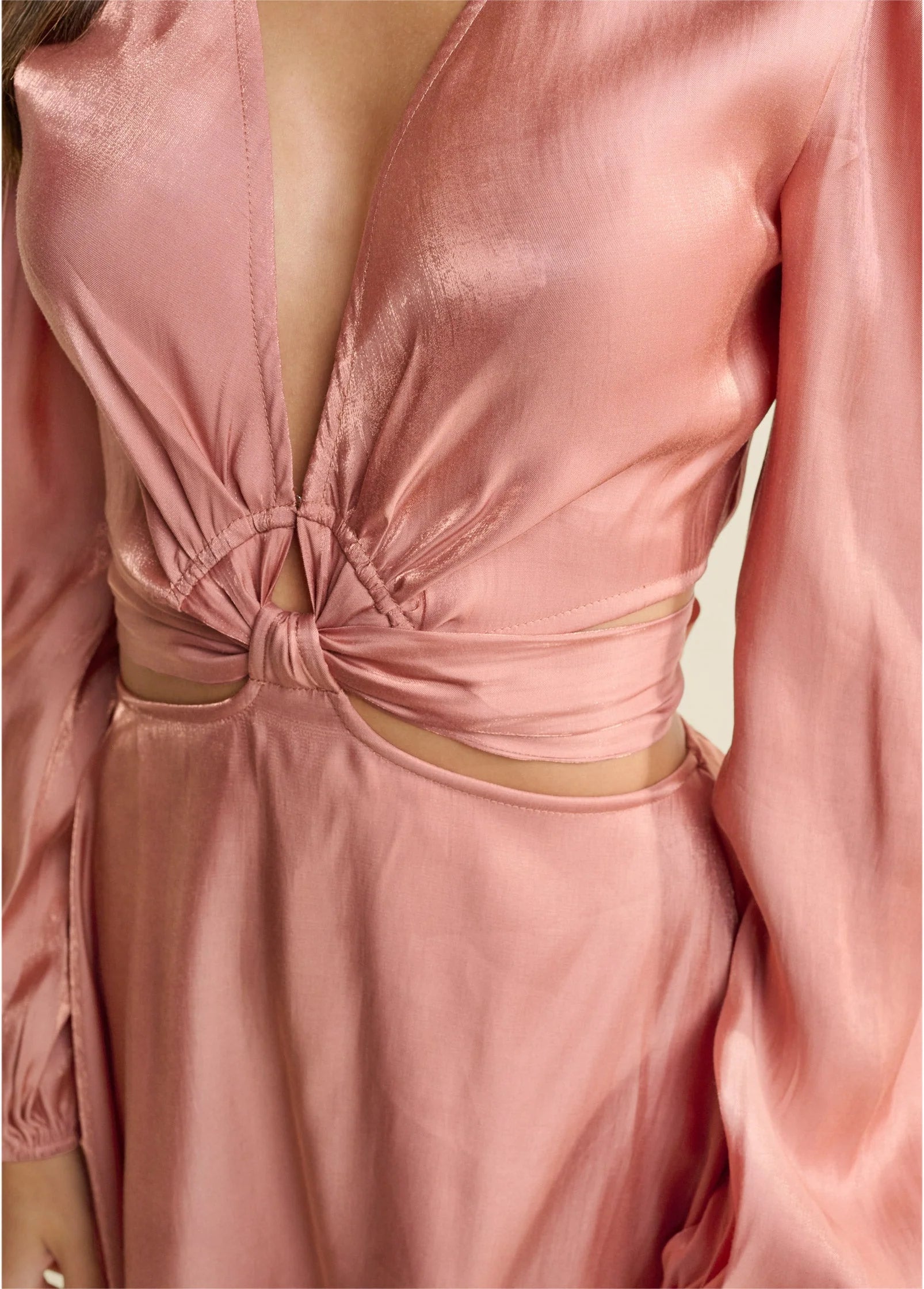 Side Cutout Romper Rose