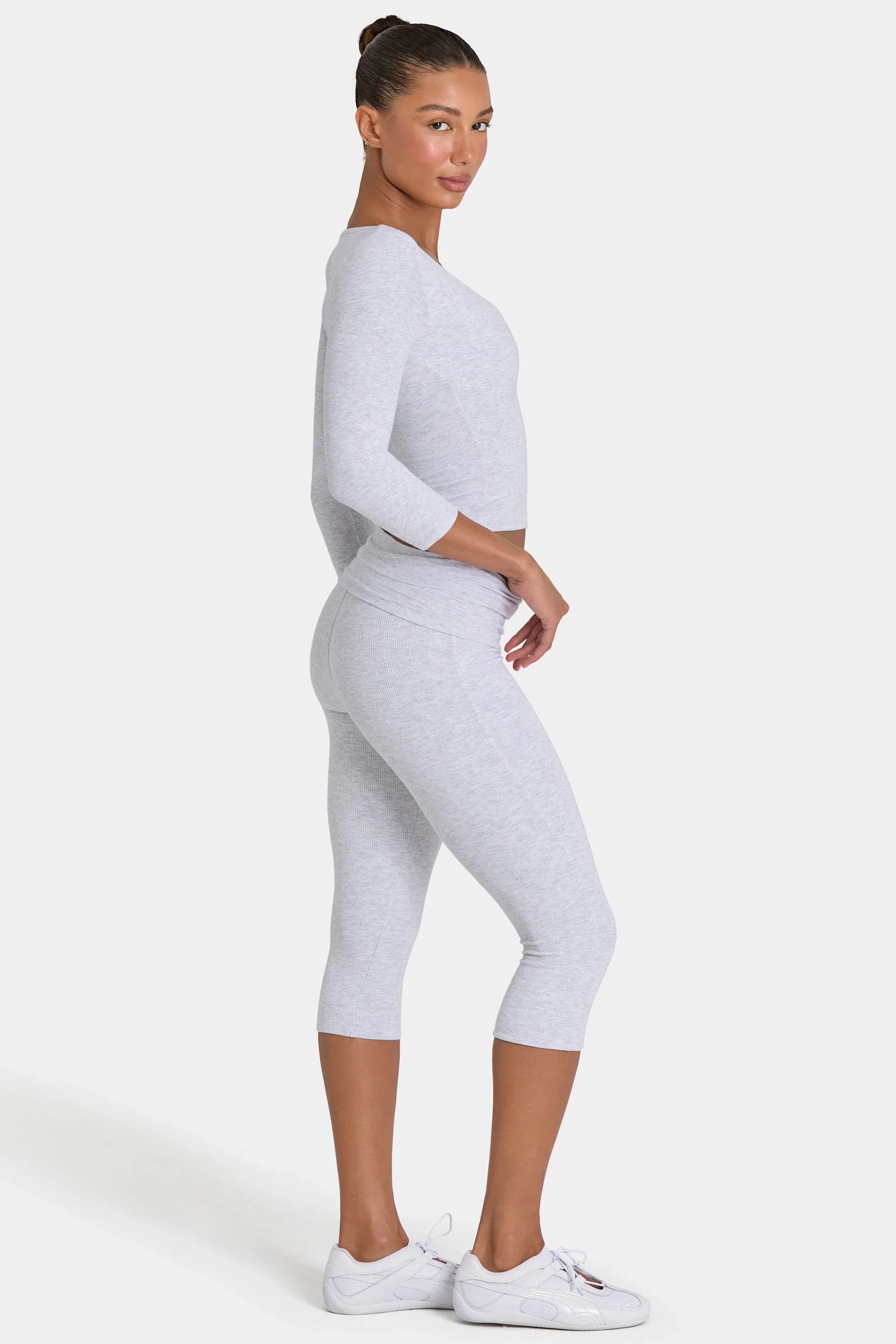 ButterCloud Capri Leggings in Grey Marl